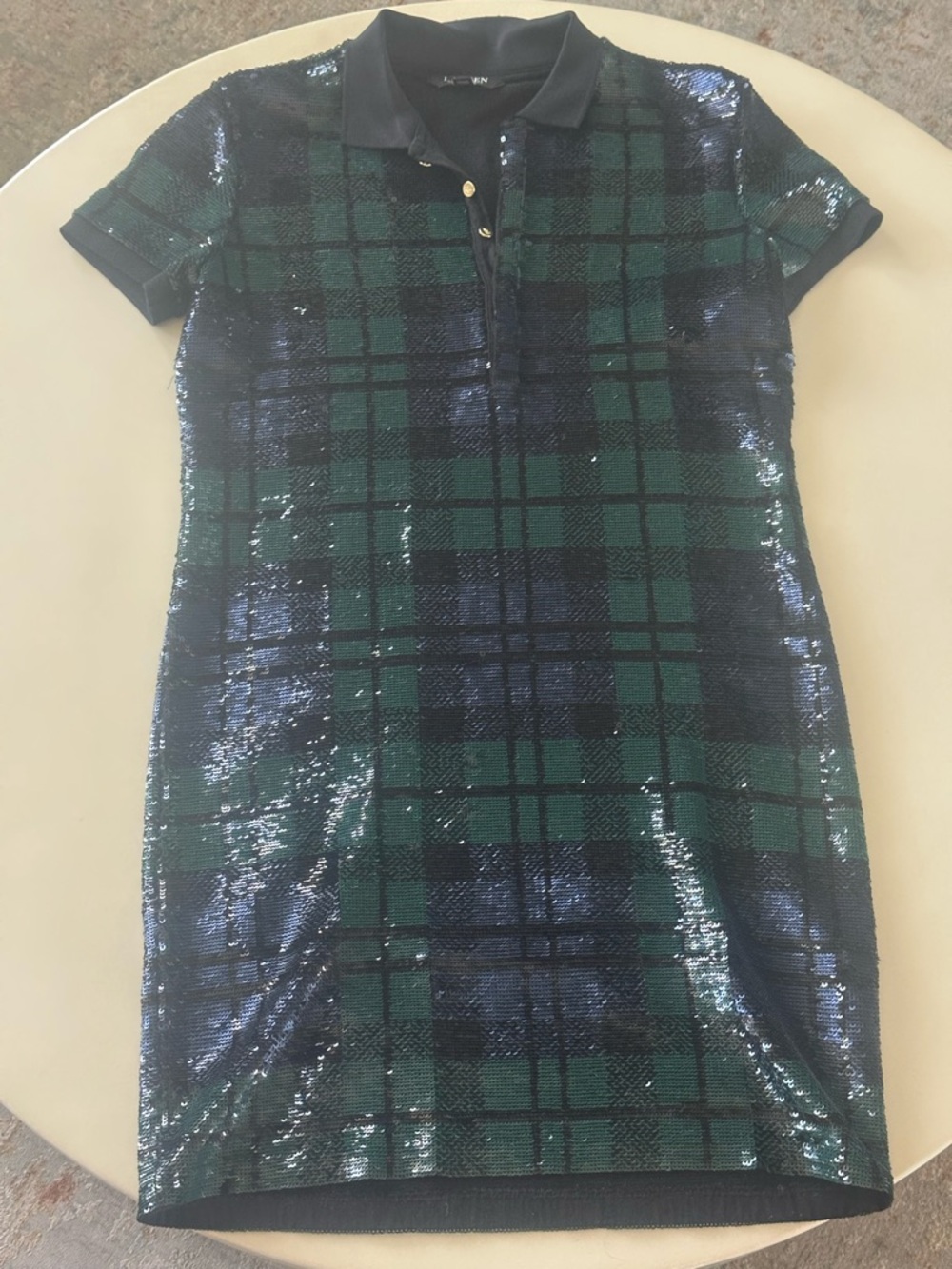 Ralph Lauren Plaid Sequin Polo Dress